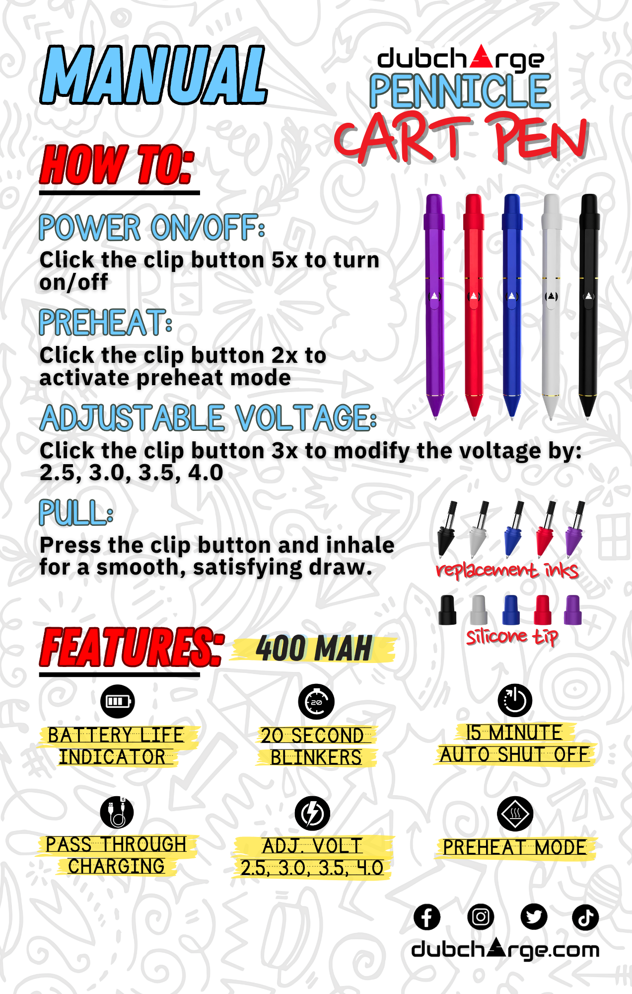DubCharge Pennicle - Replacement Inks (2-Pack) - Silver