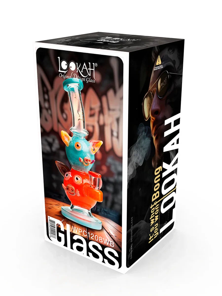 Lookah Rig 9.5" Cute Double Piggy Dab Rig