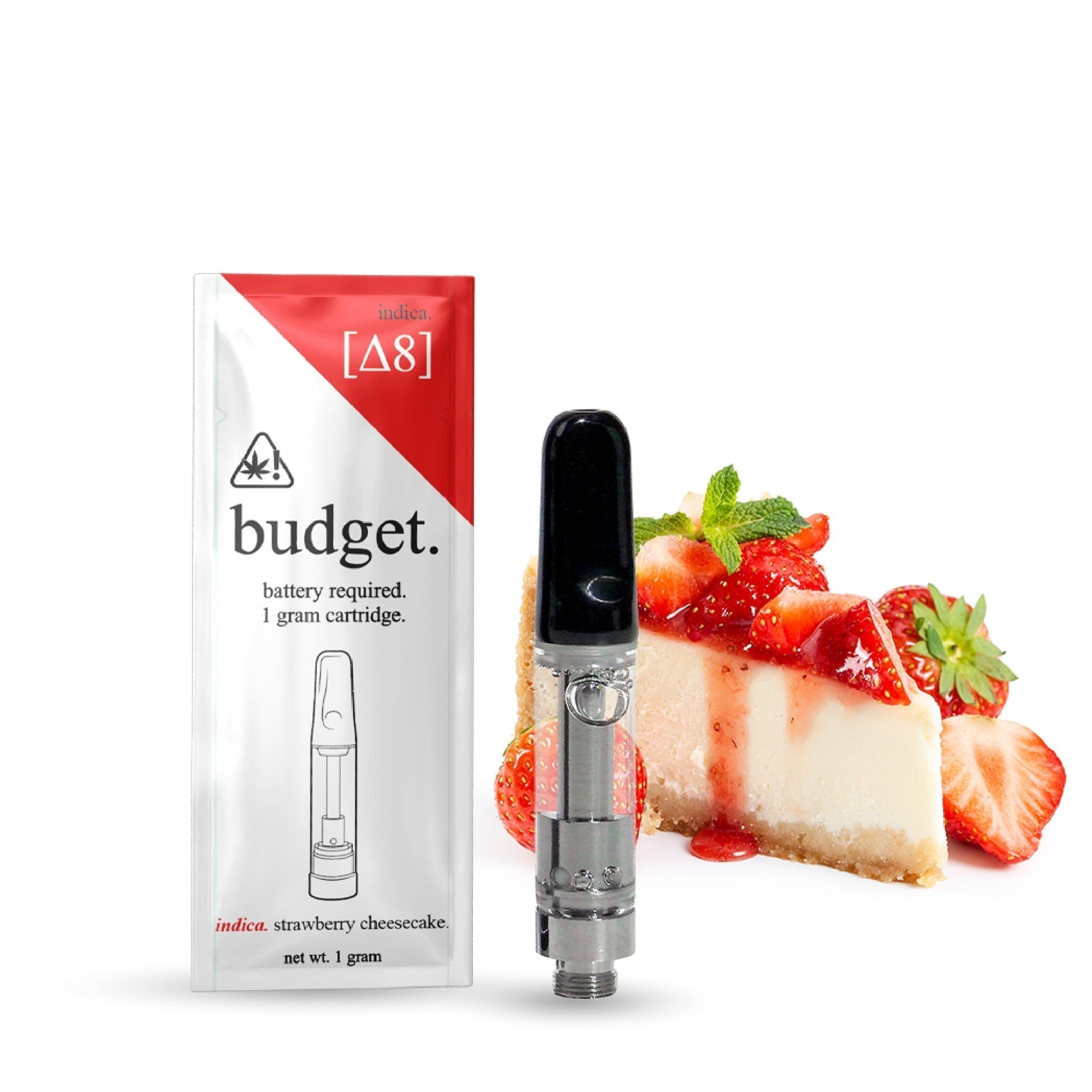 Budget Delta 8 Cartridge - 1g - Strawberry Cheesecake (Indica) / 5 Pack