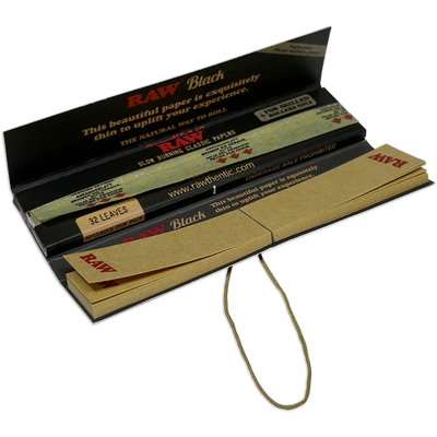 Raw - Classic Black King Size Slim Tips Connoisseur - 24 Counts Per Box