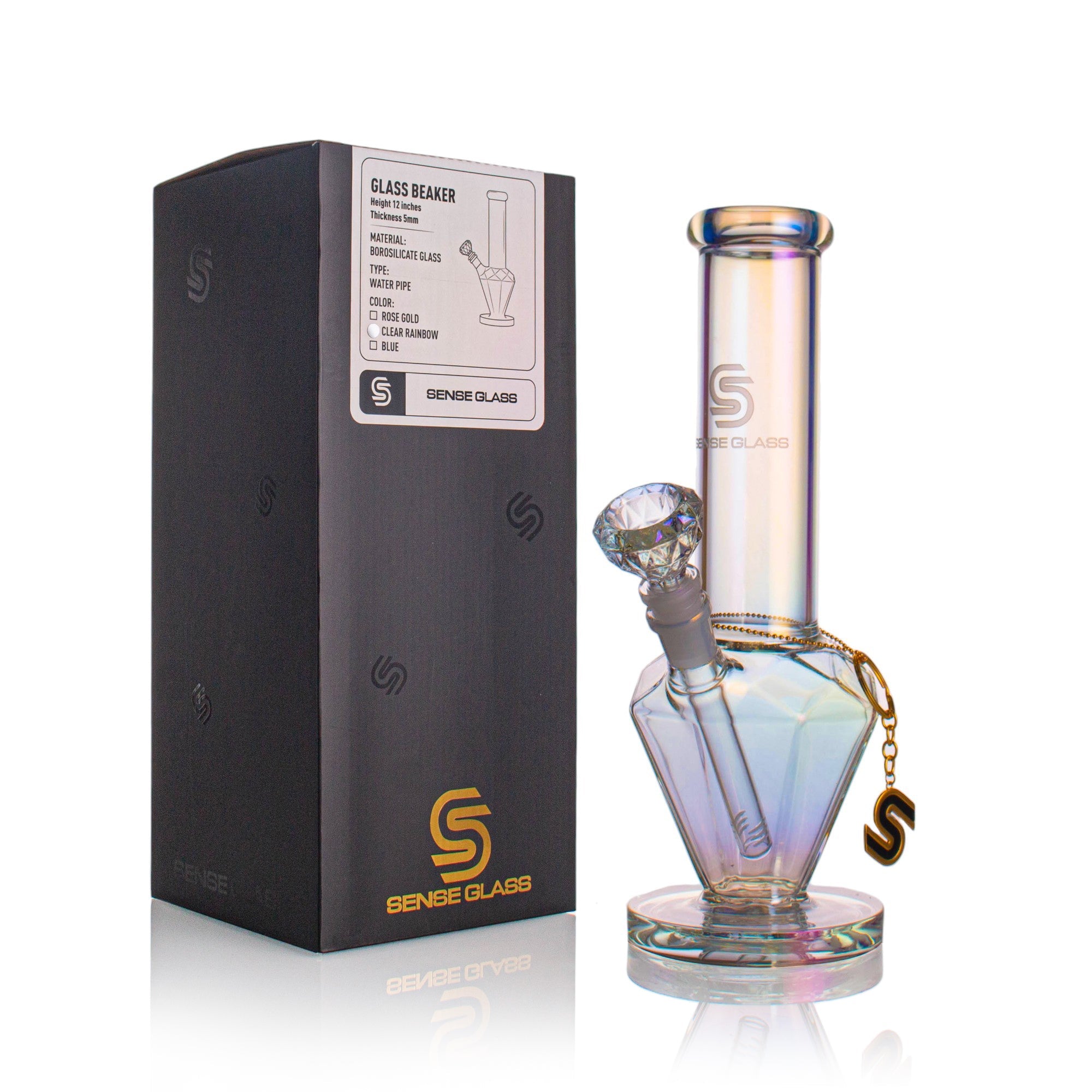 SENSE GLASS Glass Diamond Beaker 12"