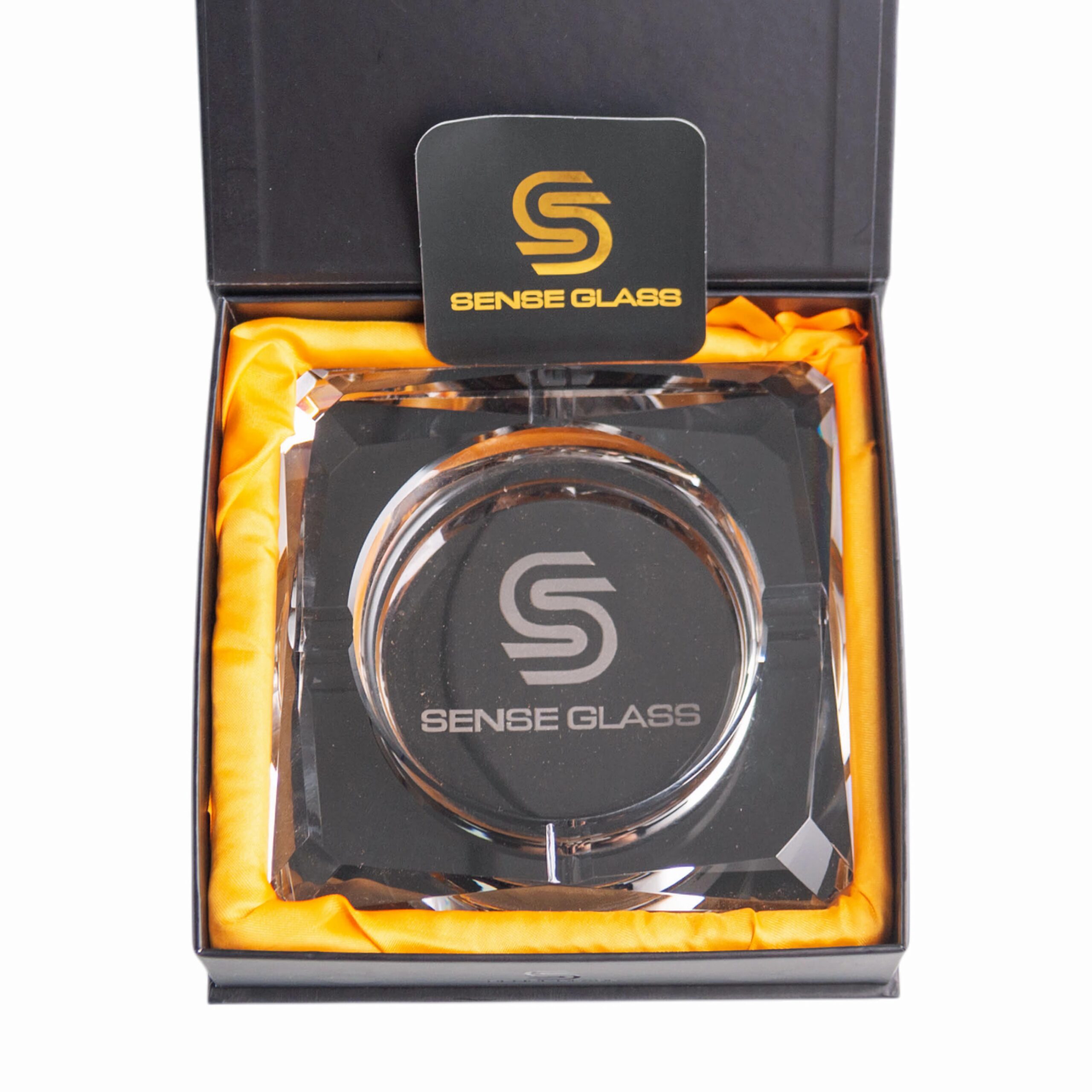 SENSE GLASS Crystal Square Glass Ashtray