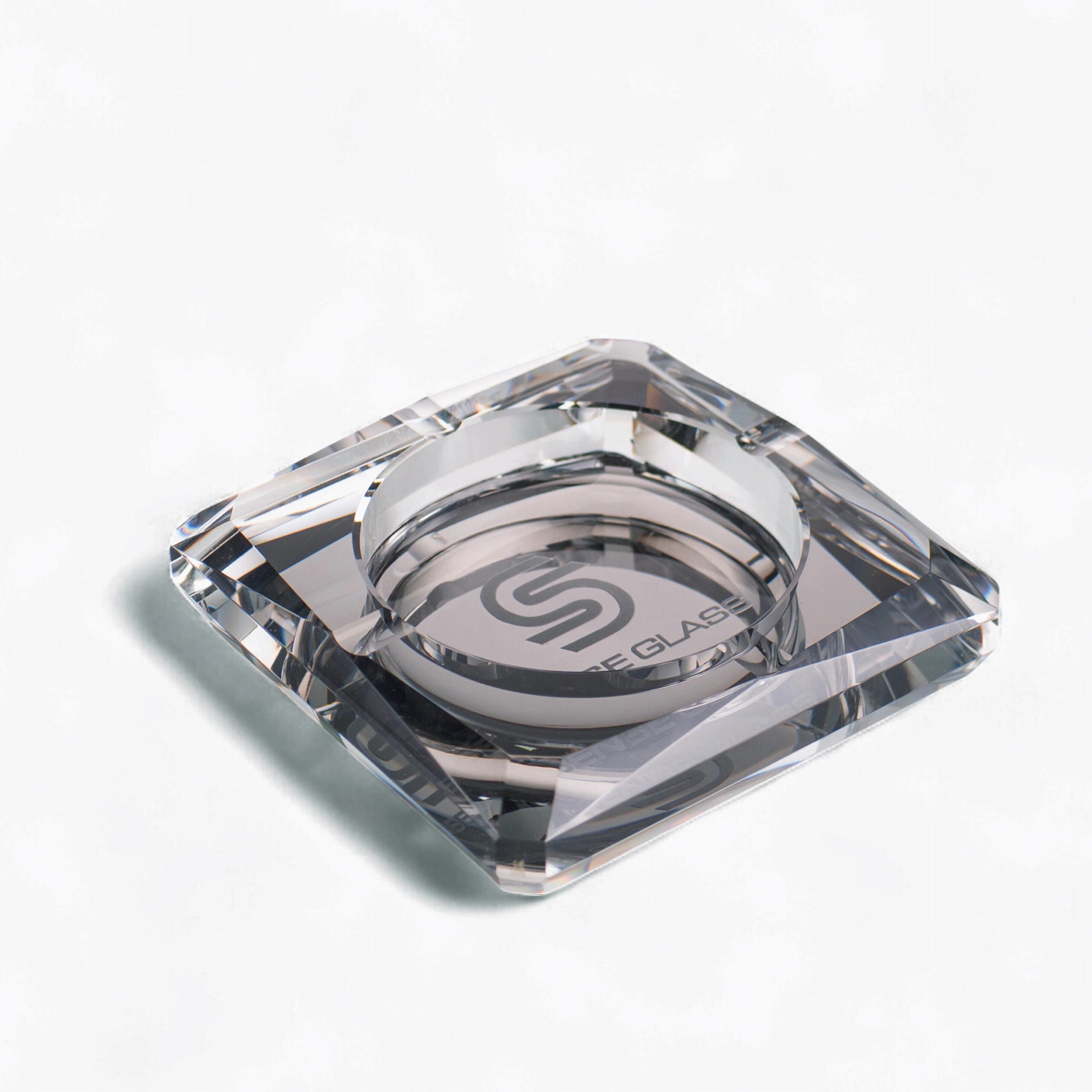 SENSE GLASS Crystal Square Glass Ashtray