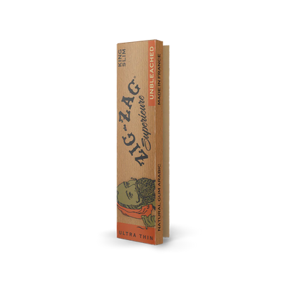 Zig Zag Supericure Unbleached King Slim - 24 Per Box - 25 Per Display