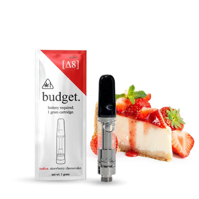 Budget Delta 8 Cartridge - 1g - Strawberry Cheesecake (Indica) / 5 Pack