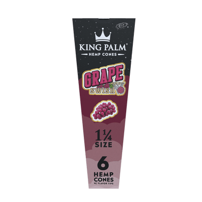 King Palm - 1 1/4 Size Hemp Cones - 6 Counts Per Pack - 30 Packs Per Box