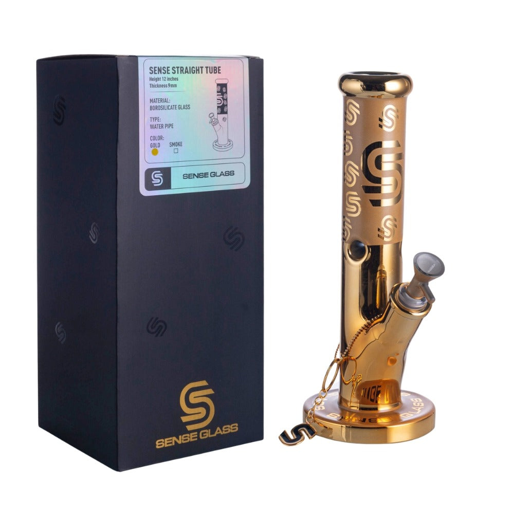 SENSE GLASS WATERPIPE 12" STRAIGHT TUBE 9mm