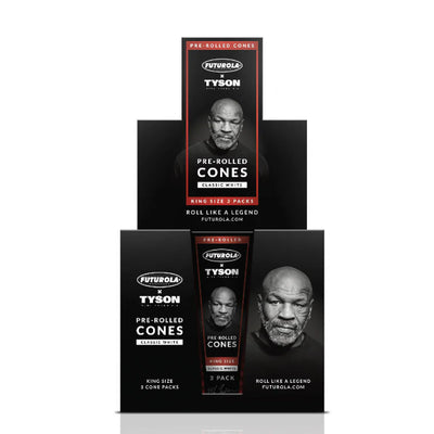 Futurola - Tyson 2.0 Cones - King Size - 3 Counts Per Pack - 30 Packs Per Display - Classic White